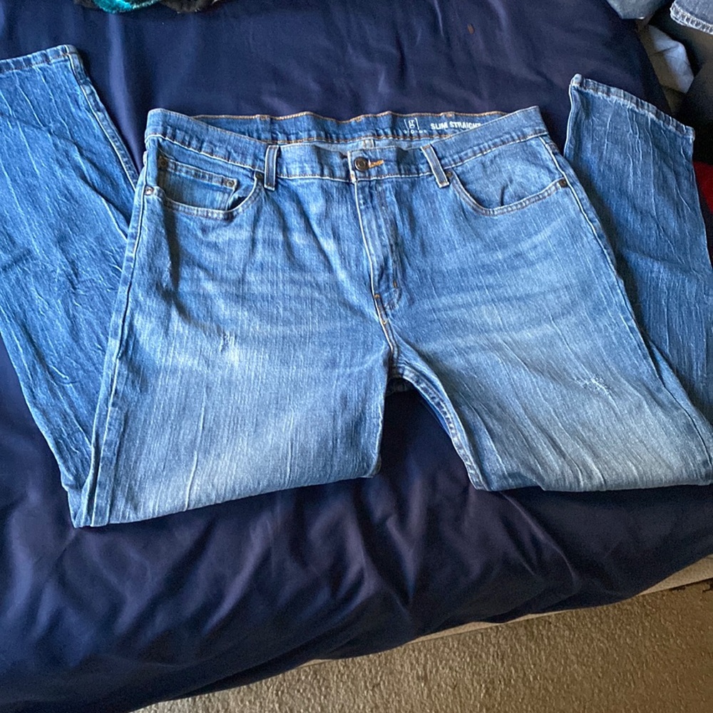 Mens Slim straight medium wash jeans